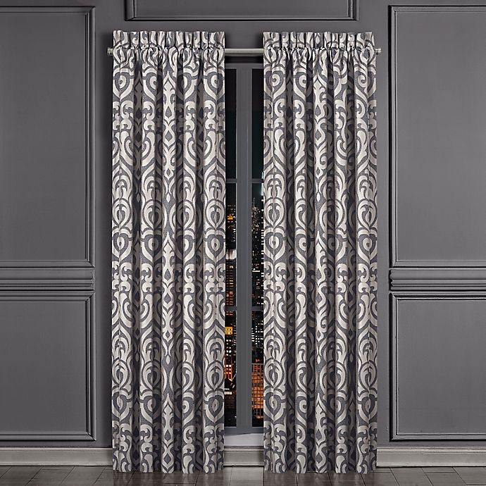 slide 1 of 1, J. Queen New York Tribeca 84-Inch Rod Pocket Window Curtain Panels - Charcoal, 2 ct