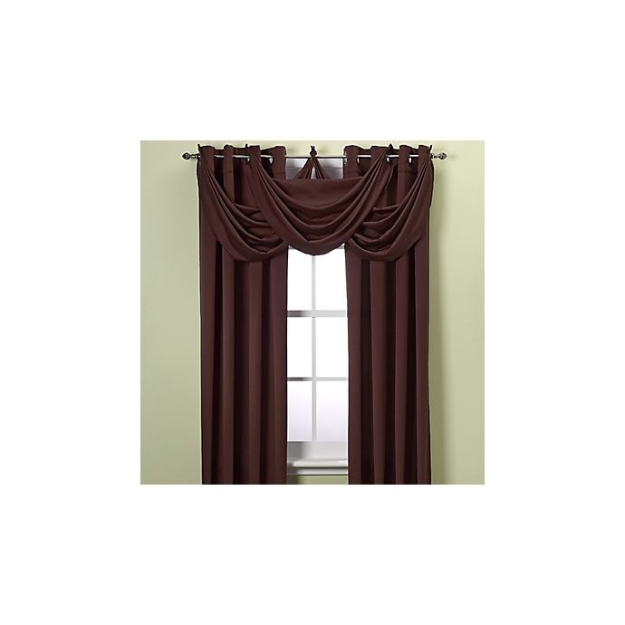 slide 1 of 1, Insola Odyssey Insulating Waterfall Window Valance - Brown, 1 ct