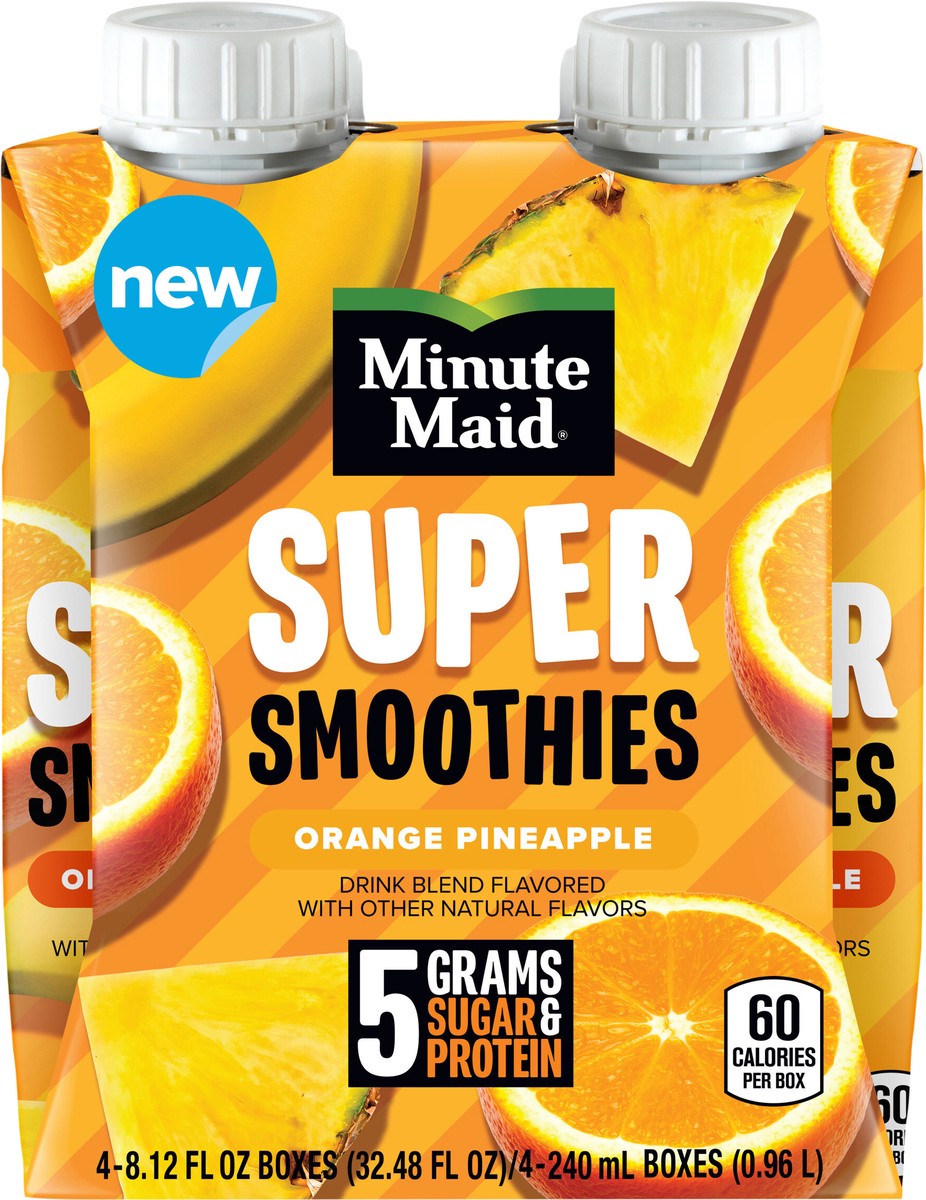 slide 13 of 13, Minute Maid Super Smoothies Orange Pineapple Cartons- 4 ct, 1 ct