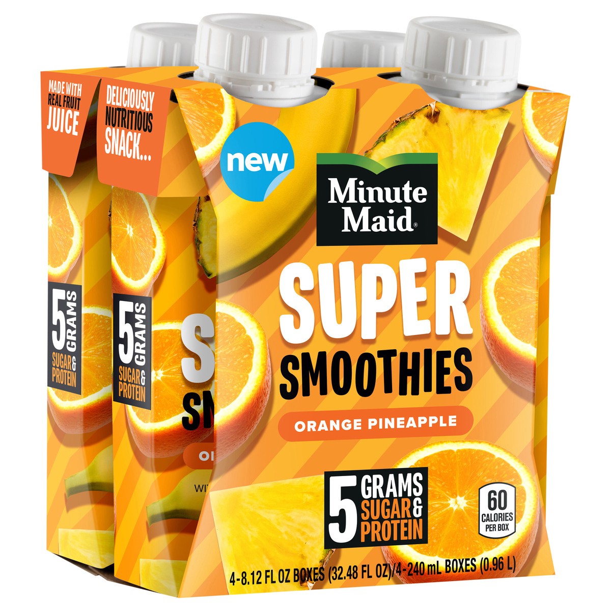 slide 6 of 13, Minute Maid Super Smoothies Orange Pineapple Cartons- 4 ct, 1 ct