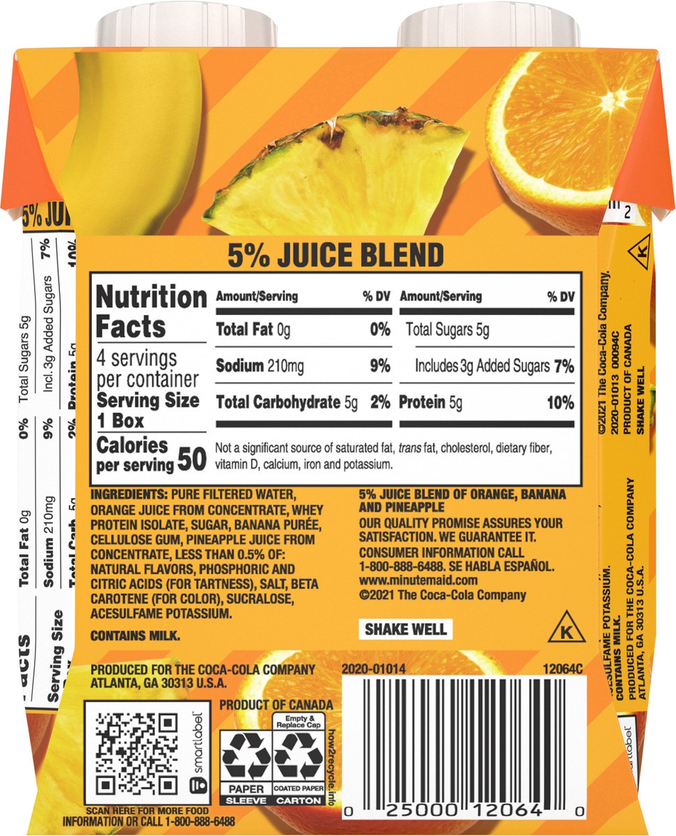 slide 10 of 13, Minute Maid Super Smoothies Orange Pineapple Cartons- 4 ct, 1 ct