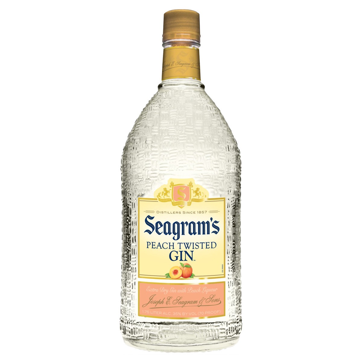 slide 1 of 2, Seagram's Seagrams Twisted Peach Flavored Gin 1.75L Bottle, 1.75 liter