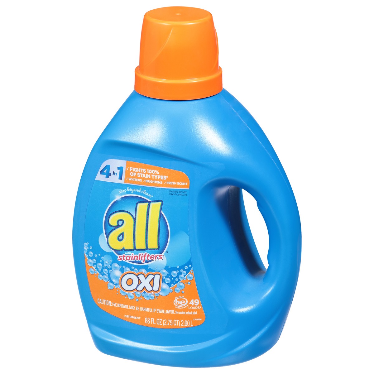 slide 7 of 9, All Stainlifters Laundry Detergent Liquid with OXI Stain Removers and Whiteners, 88 Ounce, 49 Wash Loads, 88 fl oz