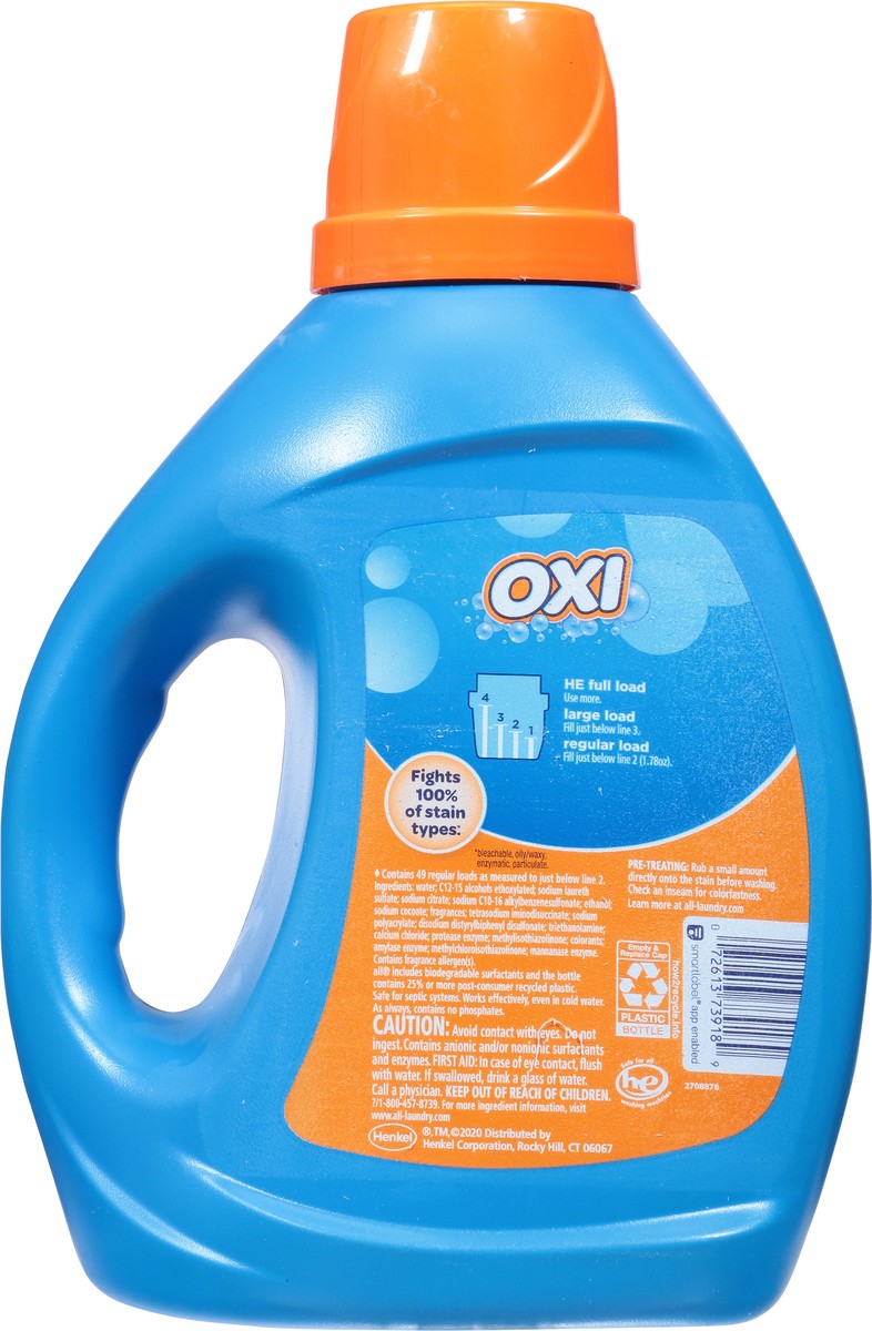 slide 2 of 9, All Stainlifters Laundry Detergent Liquid with OXI Stain Removers and Whiteners, 88 Ounce, 49 Wash Loads, 88 fl oz