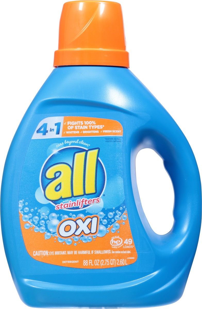 slide 8 of 9, All Stainlifters Laundry Detergent Liquid with OXI Stain Removers and Whiteners, 88 Ounce, 49 Wash Loads, 88 fl oz