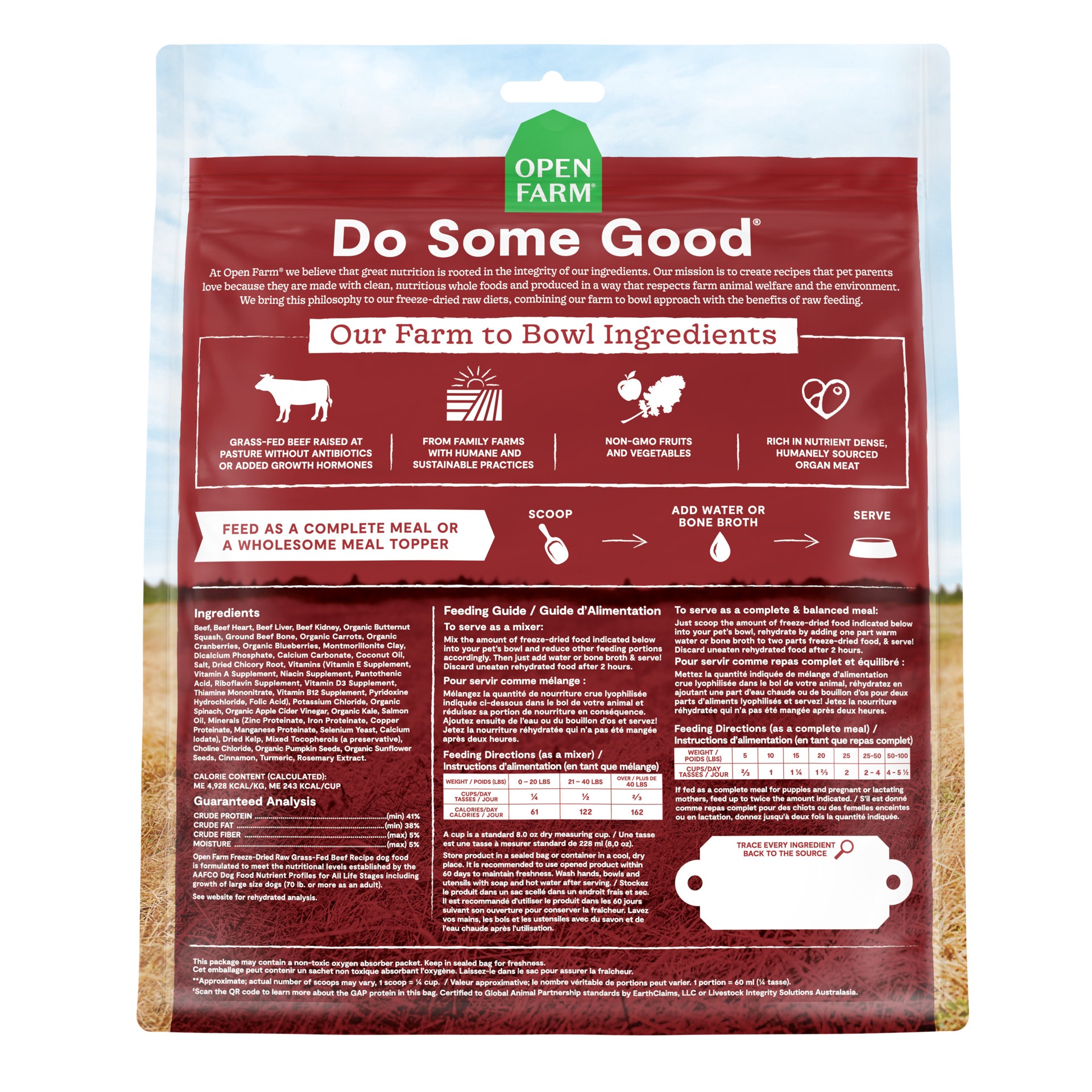slide 2 of 3, OPEN FARM Grass-Fed Beef Recipe Freeze Dried Raw Morsels for Dogs 3.5 oz, 3.5 oz