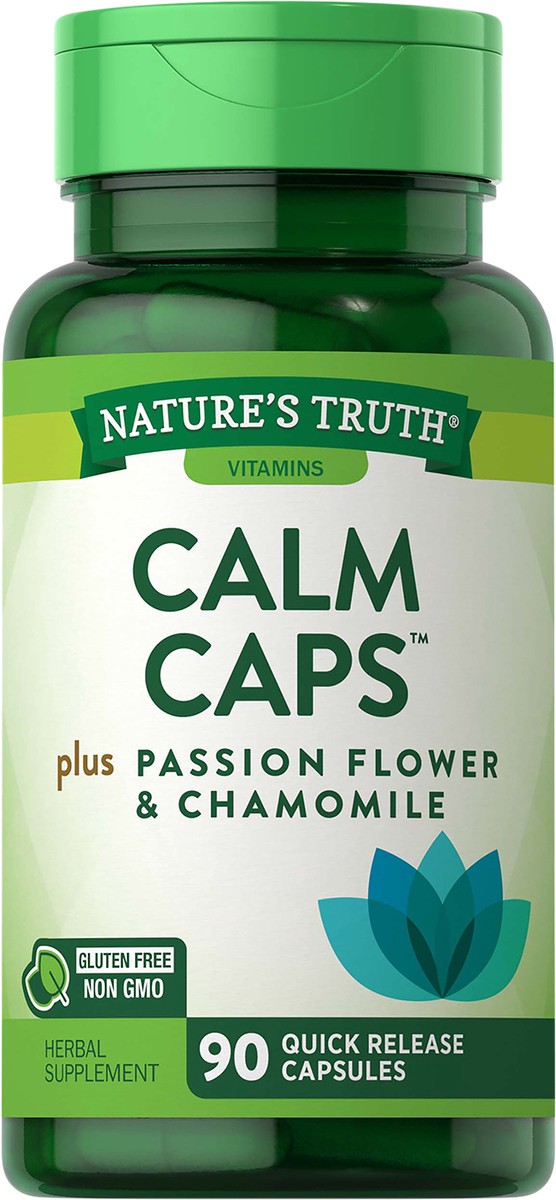 slide 8 of 10, Nature's Truth L-Theanine Calm Caps plus Passion Flower, 90 ct