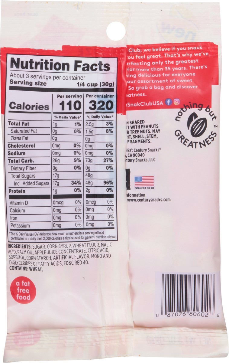 slide 7 of 13, CANDY DSD Strawberry Belts Snack Size, 1 ct