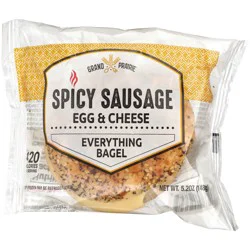 Grand Prairie Bagel Breakfast Sandwich - Spicy Sausage & Egg