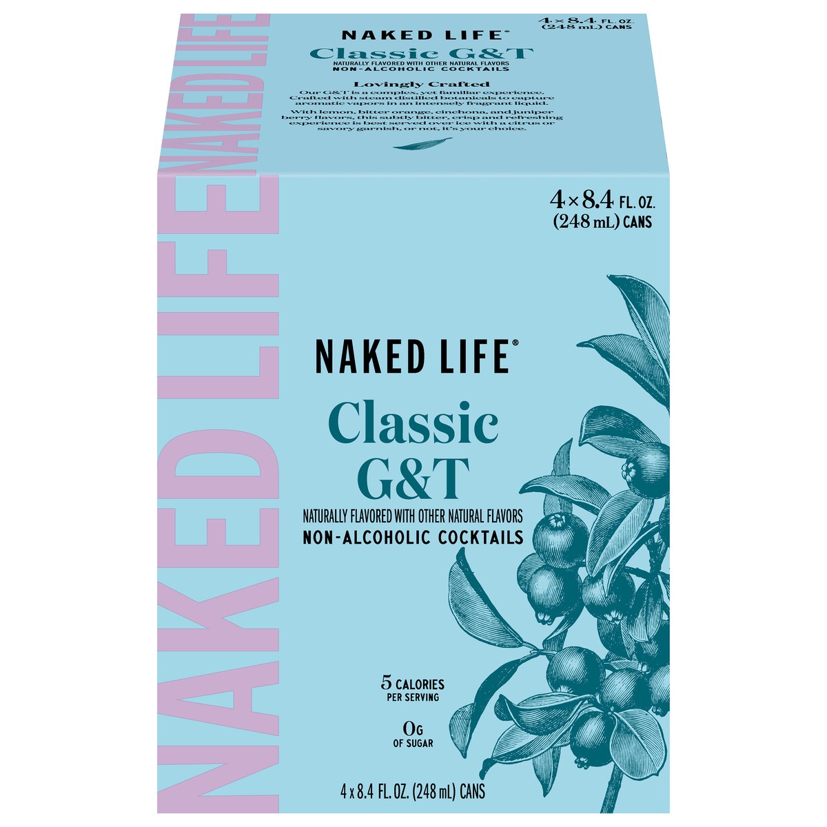slide 1 of 14, Naked Life Classic G&T Non-Alcoholic Drinks - 4 Pack - 8.4 fl oz Cans, 4 ct; 8.4 oz
