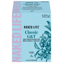 Naked Life Classic G&T Non-Alcoholic Drinks - 4 Pack - 8.4 fl oz Cans