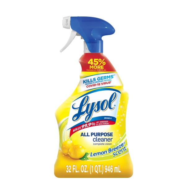 slide 1 of 9, Lysol Lemon Breeze All Purpose Cleaner Spray, 32 fl oz