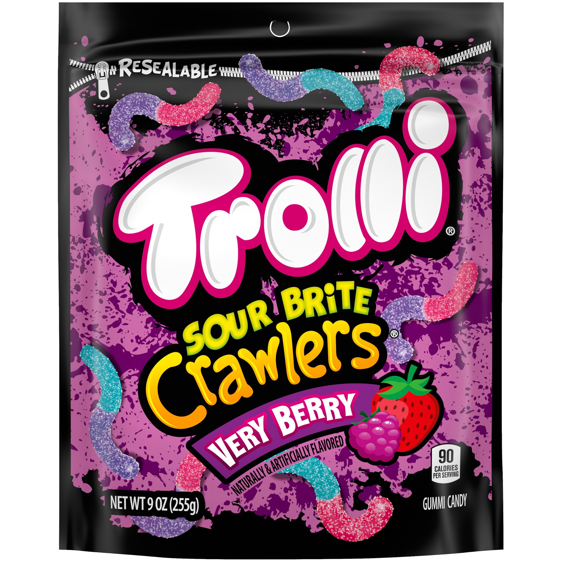 slide 1 of 5, Trolli Sour Brite Crawlers Very Berry Gummi Candy 9 oz, 9 oz