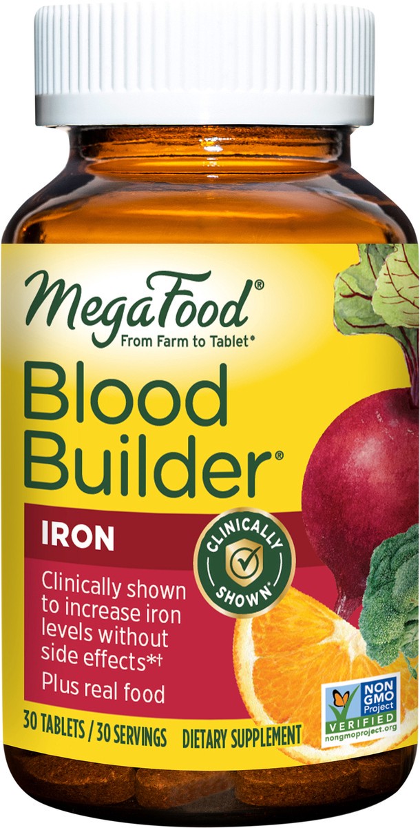 slide 7 of 7, MegaFood Blood Builder Iron Supplement, 30 Count, 30 ct