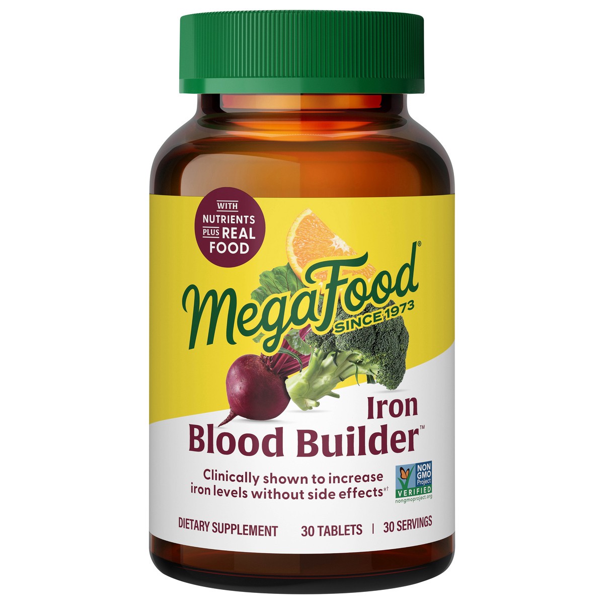 slide 1 of 7, MegaFood Blood Builder Iron Supplement, 30 Count, 30 ct