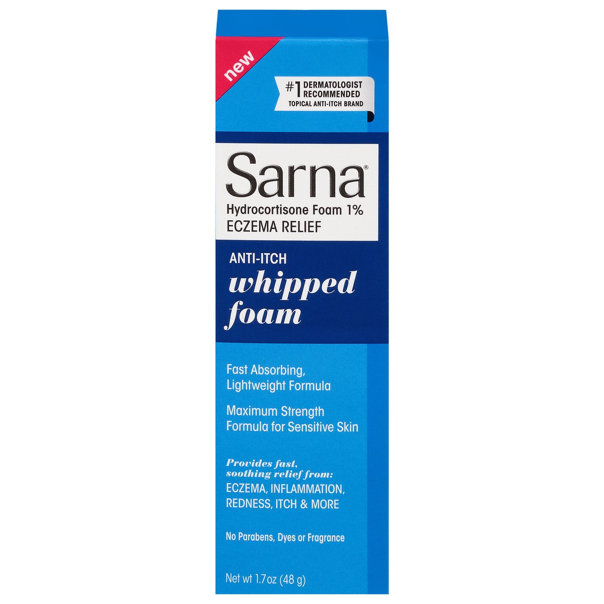 slide 1 of 9, Sarna Maximum Strength Eczema Relief Whipped Foam 1.7 oz Box, 1.7 oz