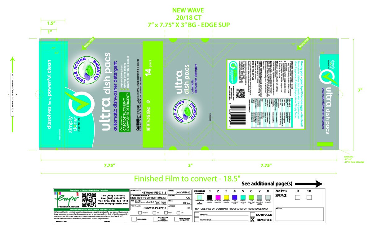 slide 11 of 15, Simply Done Ultra Dish Pacs 14 ea, 6.2 oz