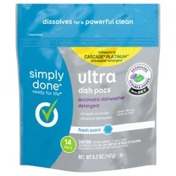 Simply Done Automatic Ultra Pacs Dishwasher Detergent 5.2 oz