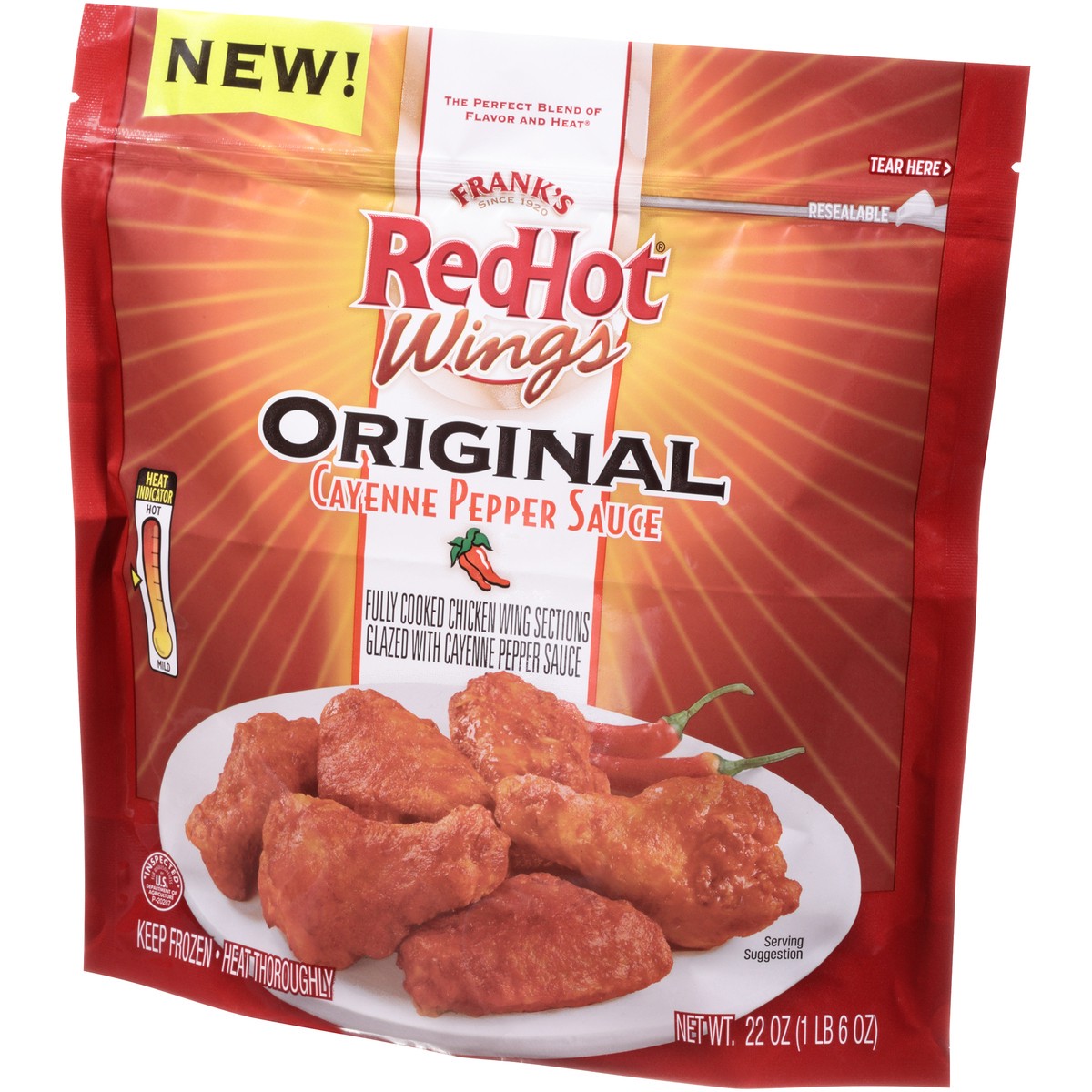 slide 5 of 8, Frank's RedHot  Frozen Chicken Wings - Original, 22 oz