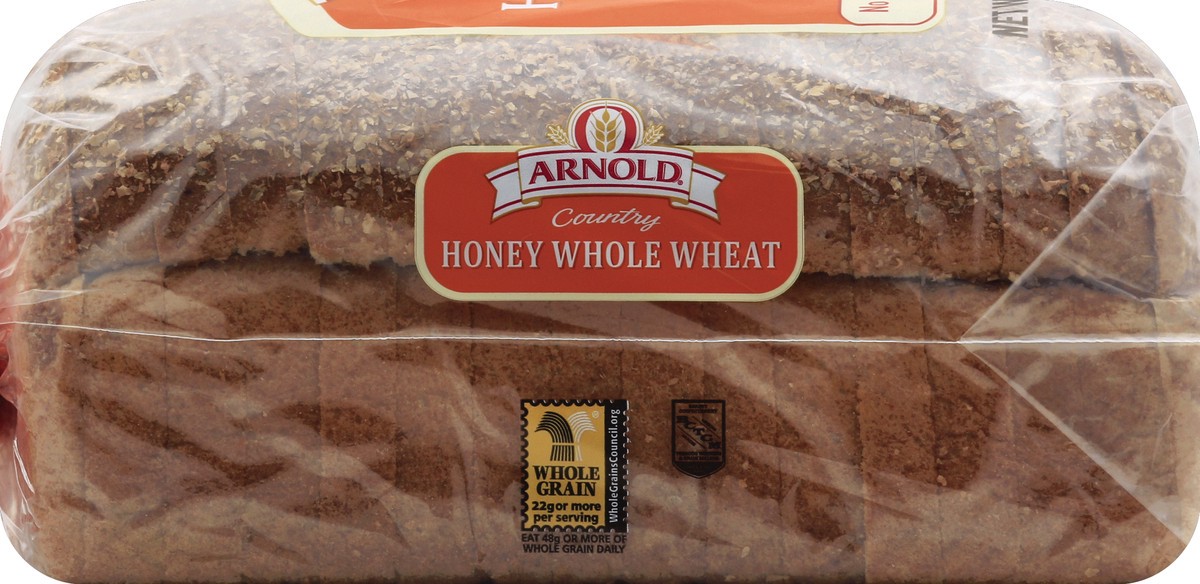 slide 4 of 5, Arnold Country Honey Whole Wheat Bread, 24 oz