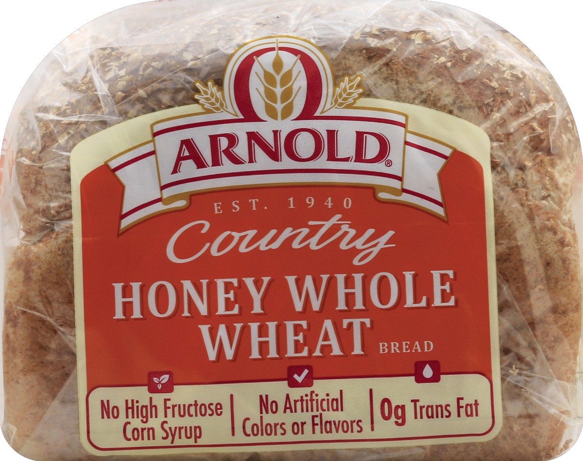 slide 3 of 5, Arnold Country Honey Whole Wheat Bread, 24 oz