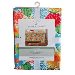 Room & Retreat Seasonal Peoria Floral Printed Oblong Tablecloth, 60 In X 102 In