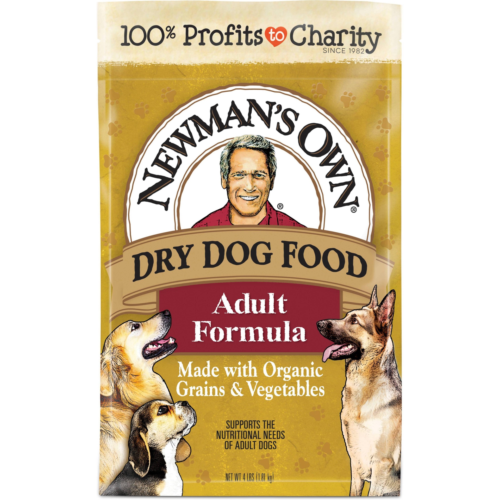 slide 1 of 1, Newman's Own Organic Grain And Vegetables Advanced Dry Dog Food, 4 lb