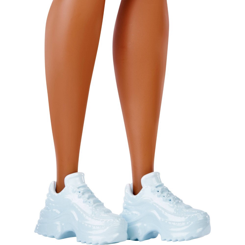 slide 5 of 5, Barbie Fashionistas Doll, Curvy, Long Hair With Crop Top, Skirt, Sneakers & Sunglasses, 1 ct