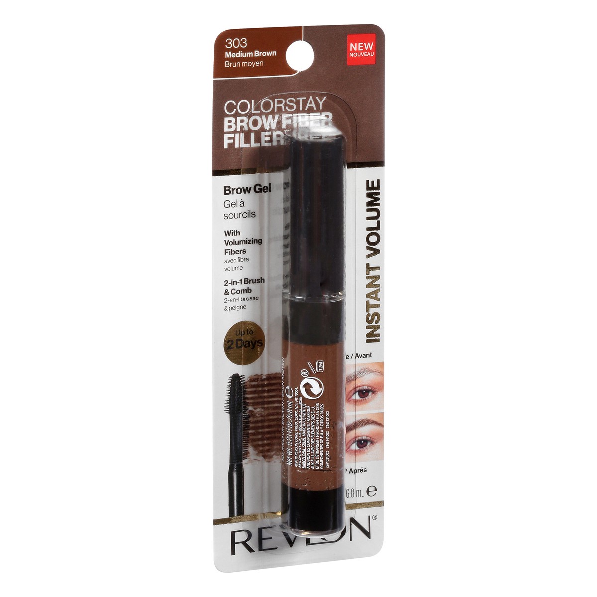 slide 3 of 9, Revlon ColorStay Medium Brown 303 Brow Fiber Filler 0.23 oz, 0.23 oz