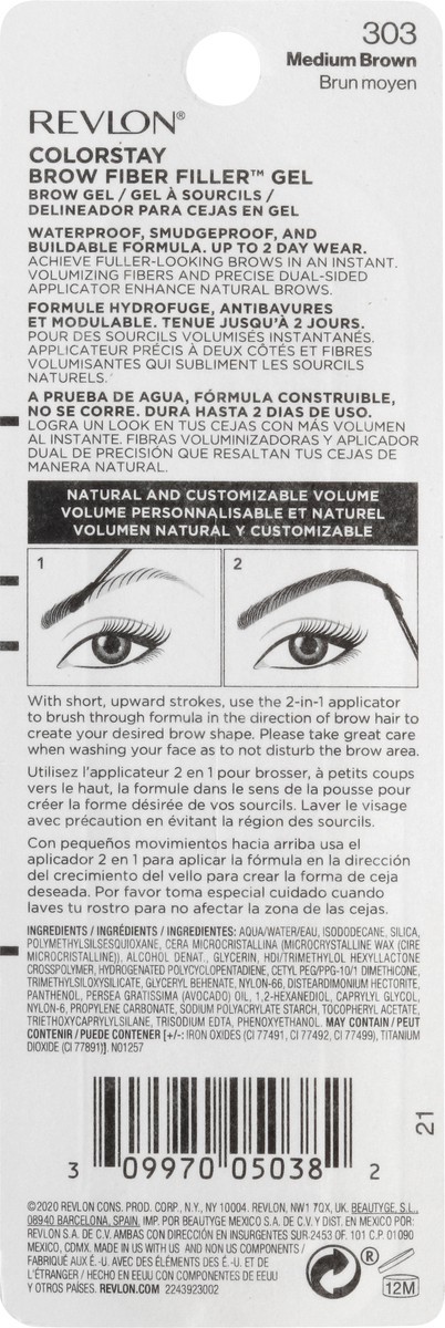 slide 8 of 9, Revlon ColorStay Medium Brown 303 Brow Fiber Filler 0.23 oz, 0.23 oz