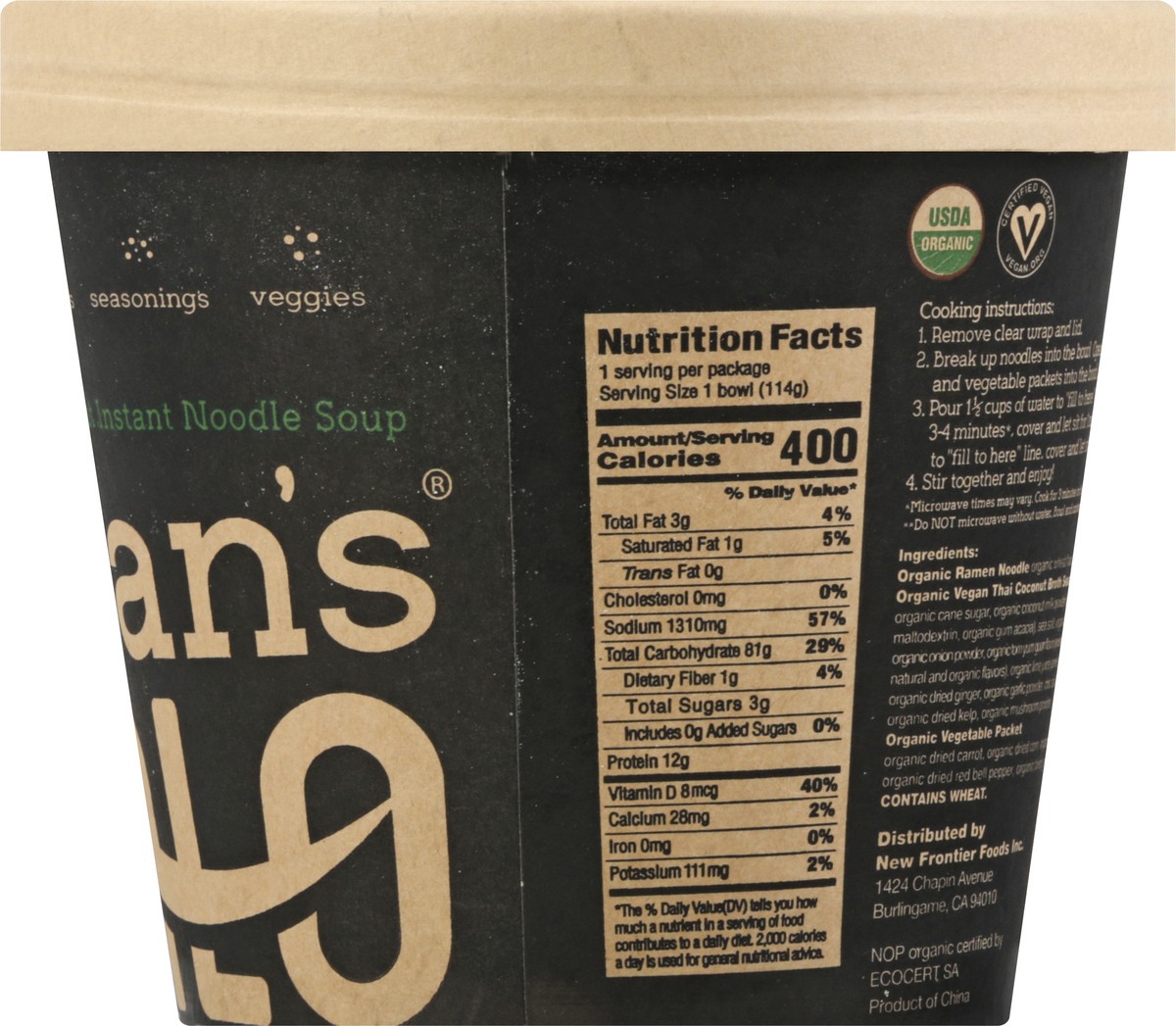 slide 11 of 12, Ocean's Halo Organic Vegan Thai Coconut Big Bowl of Noodles 4.02 oz, 4.02 oz