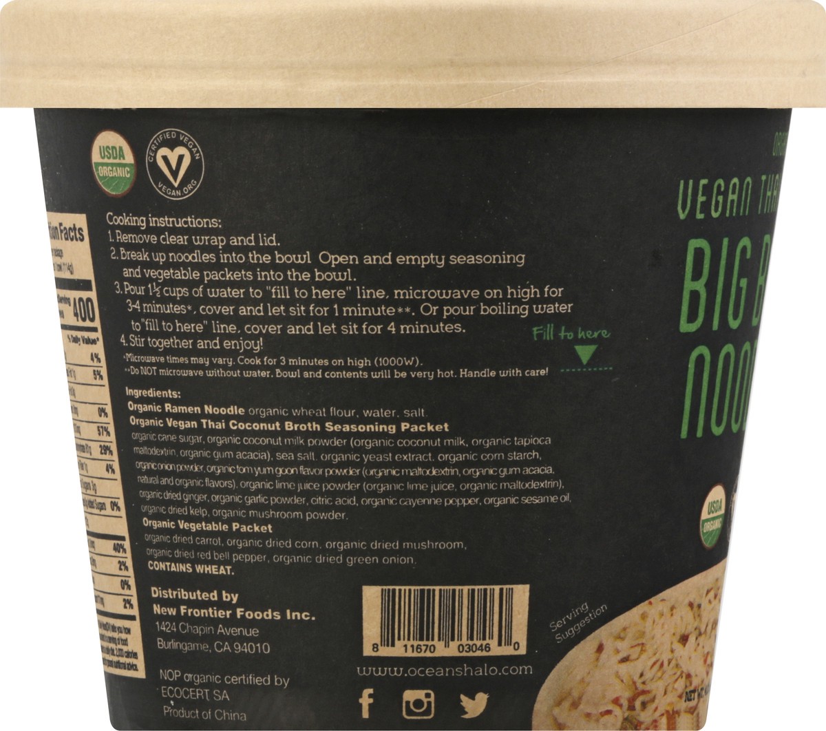 slide 9 of 12, Ocean's Halo Organic Vegan Thai Coconut Big Bowl of Noodles 4.02 oz, 4.02 oz