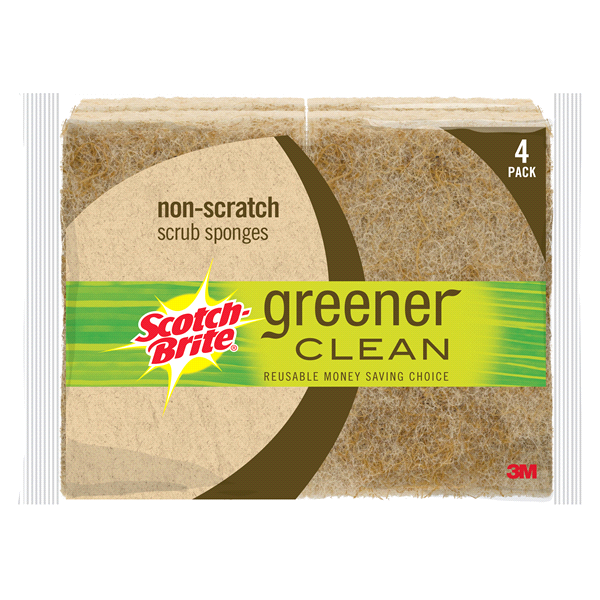 slide 1 of 1, Scotch-Brite Greener Clean Non-Scratch Scrub Sponge, 4 ct