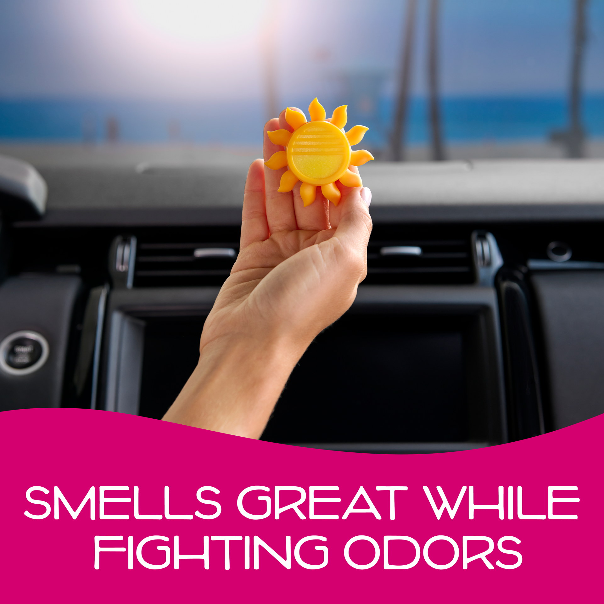 slide 3 of 6, California Scents Novelty Sun Spinner Car Air Freshener Vent Clip, Tropical Colada Scent, 1 ct