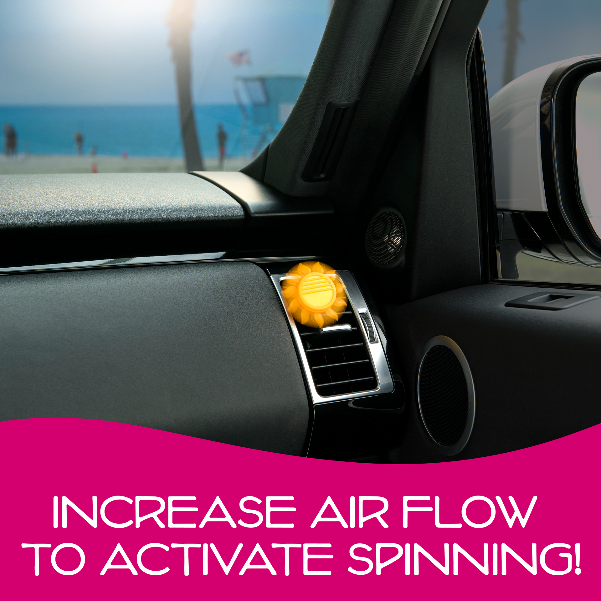 slide 5 of 6, California Scents Novelty Sun Spinner Car Air Freshener Vent Clip, Tropical Colada Scent, 1 ct
