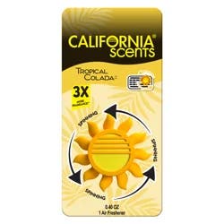 California Scents Novelty Sun Spinner Car Air Freshener Vent Clip, Tropical Colada Scent