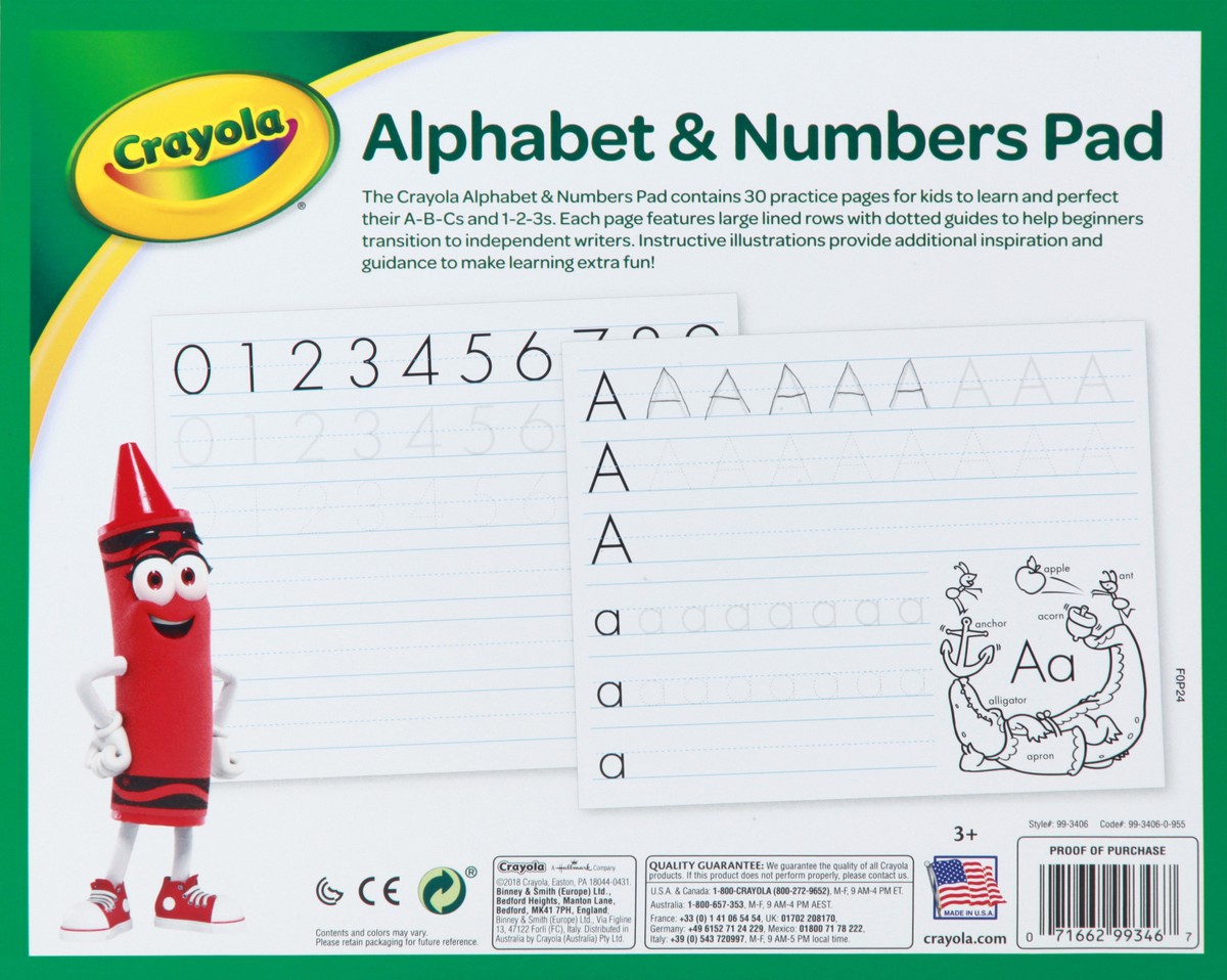 slide 8 of 9, Crayola Alphabet & Numbers Pad 30 ea, 30 ct