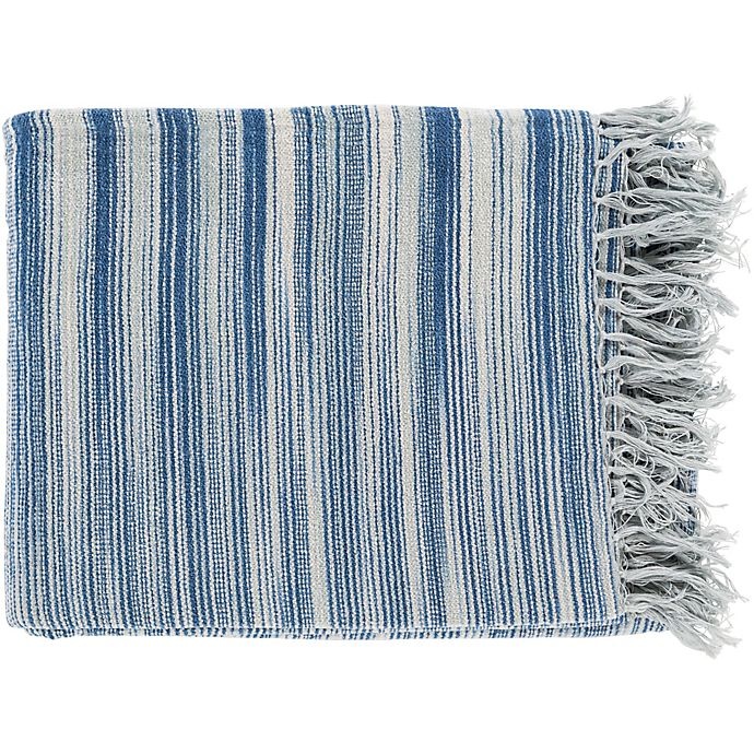 slide 1 of 1, Surya Tanga Throw Blanket - Navy/Bright Blue, 1 ct