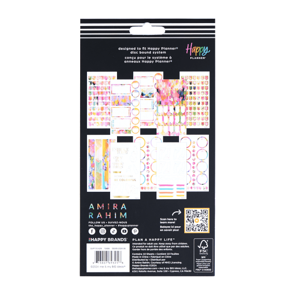 slide 5 of 5, Happy Planner Bright & Brushy Sticker Sheets, Pack Of 10 Sheets, 10 ct