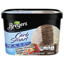 Breyers Ice Cream Breyers Carb Smart Vanilla + Chocolate + Strawberry Frozen Dairy Dessert - 48 fl oz