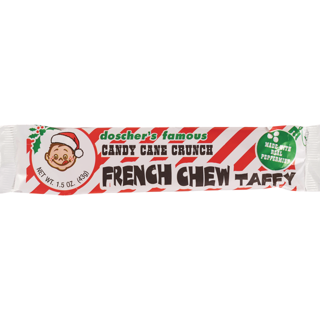 slide 1 of 1, DOSCHER'S CANDIES Candy Cane French Chew Taffy, 1.62 oz