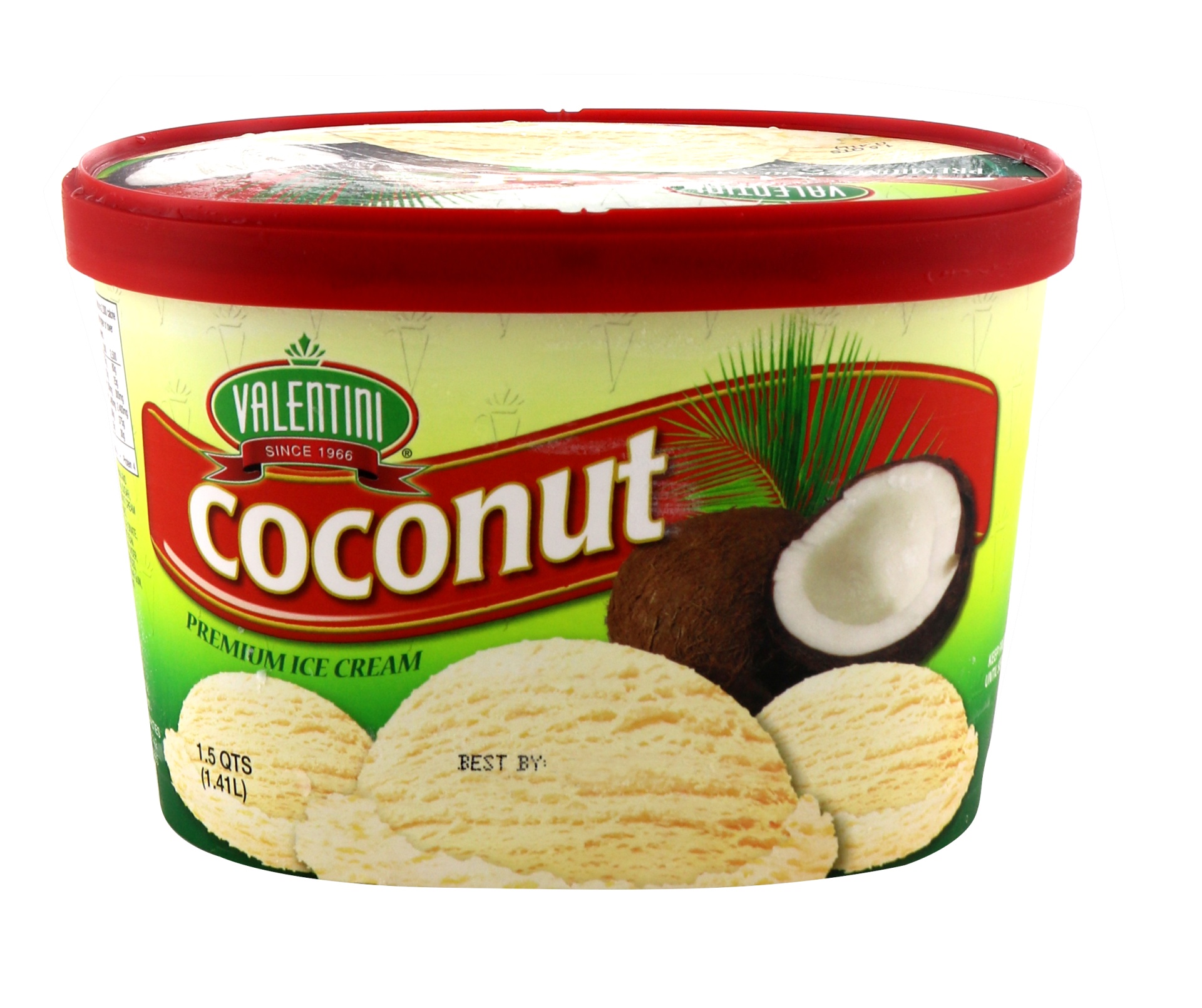 slide 1 of 1, Valentini Coconut Ice Cream, 48 oz