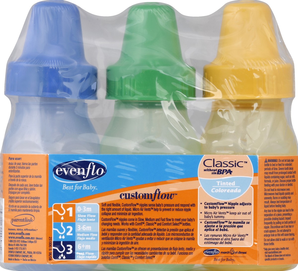 slide 7 of 7, Evenflo Bottles 3 ea, 3 ct