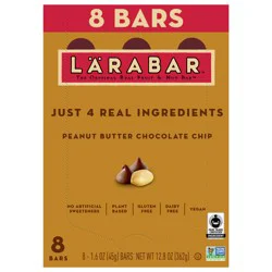 LÄRABAR Peanut Butter Chocolate Chip, Gluten Free Fruit & Nut Bar, 8 Ct