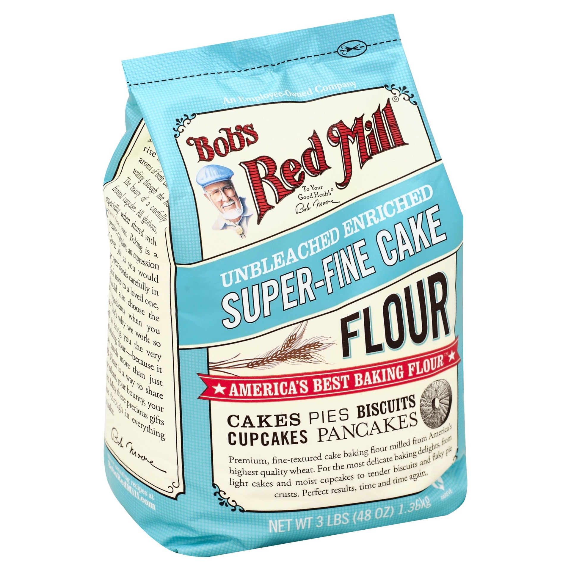 slide 1 of 1, Bob's Red Mill Unbleached Enriched Super-Fine Cake Flour, 48 oz