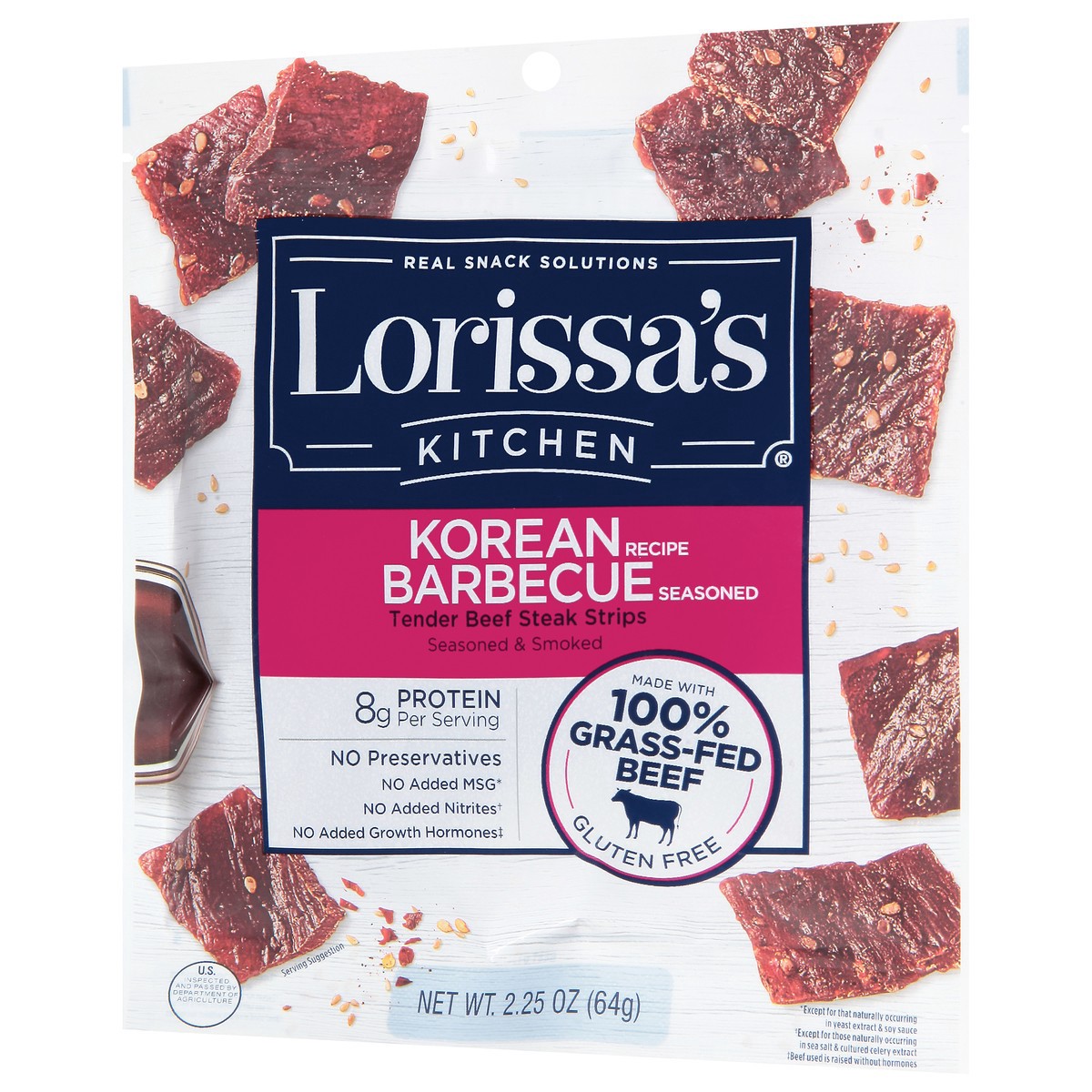 slide 11 of 12, Lorissa's Kitchen Korean Barbecue Beef Steak Strips Jerky, 2.25 oz