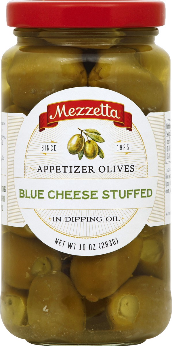 slide 2 of 2, Mezzetta Blue Cheese Stuffed Appetizer Olives in Dipping Oil, 10 oz