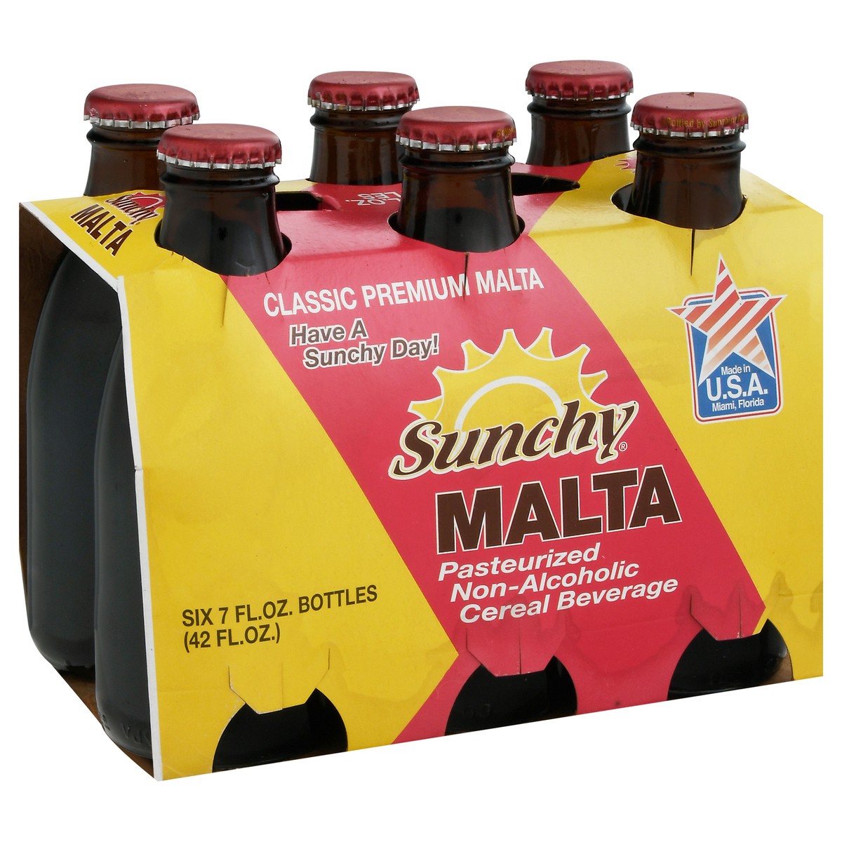 slide 7 of 11, Sunchy Non-Alcoholic Pasteurized Cereal Beverage Malta 6 - 7 oz Bottles, 6 ct