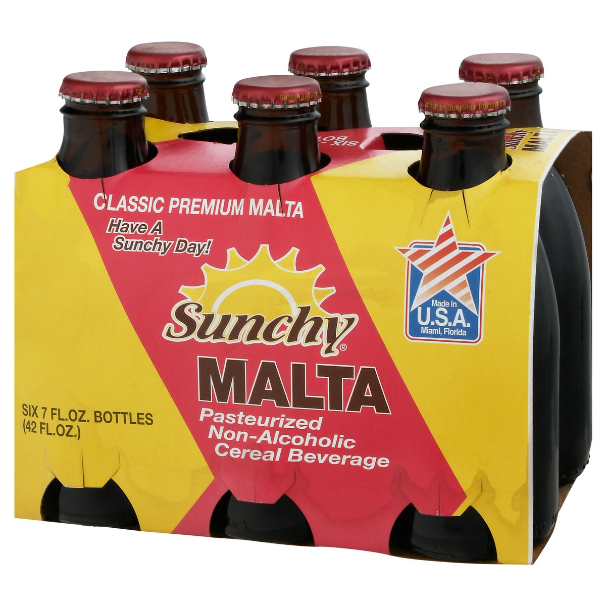 slide 8 of 11, Sunchy Non-Alcoholic Pasteurized Cereal Beverage Malta 6 - 7 oz Bottles, 6 ct