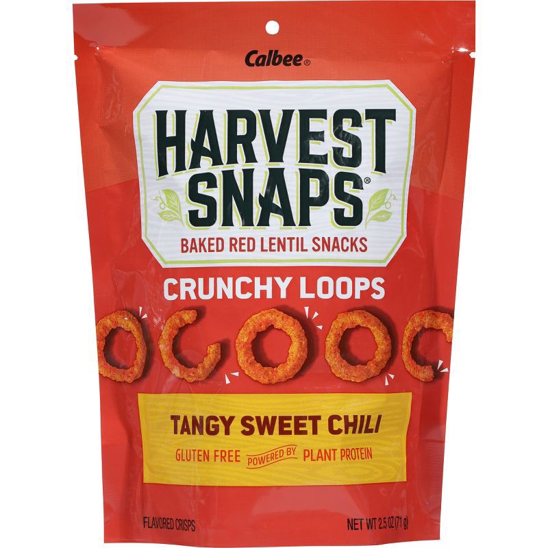 slide 3 of 6, Harvest Snaps Crunchions Tangy Sweet Chili Red Lentil Snack Crisps 2.5 oz, 2.5 oz